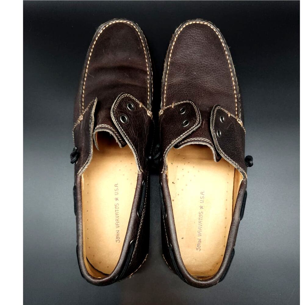 JOHN VARVATOS STAR USA Pebble Leather Boat Shoes Men's 12 - Picture 9 of 16
